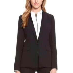 Hugo Boss Juicy 6 Black Wool One Button Blazer Jacket Business Casual Size 10